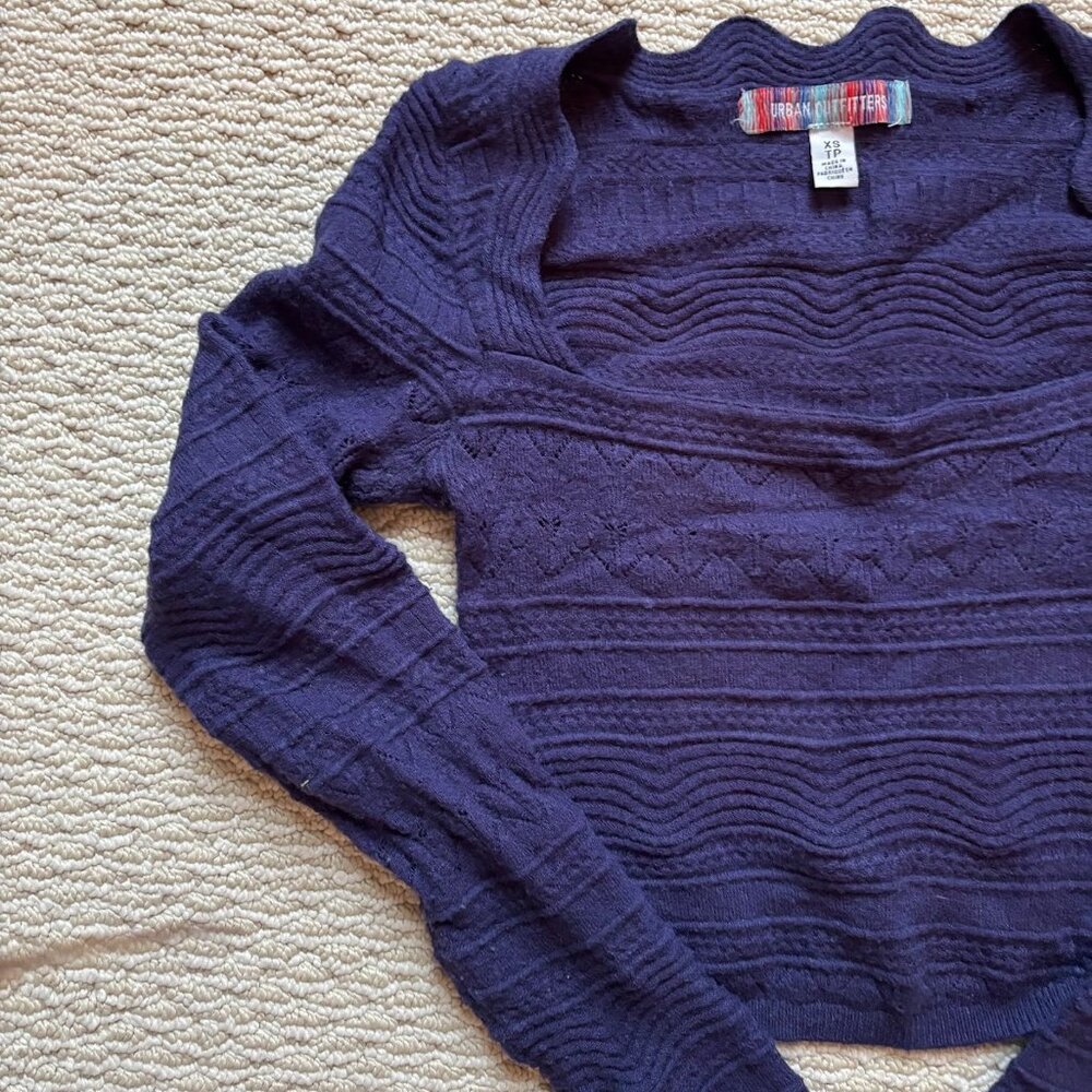 Crochet/Knit Purple Crop Top from Urban Outfitters